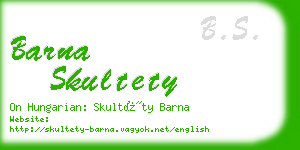 barna skultety business card